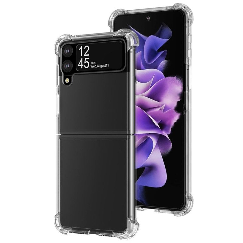 Folio-fodral Mobilskal För Samsung Galaxy Z Flip 4 Läderfodral Transparenta Förstärkta Hörn