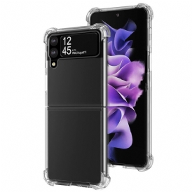 Folio-fodral Mobilskal För Samsung Galaxy Z Flip 4 Läderfodral Transparenta Förstärkta Hörn