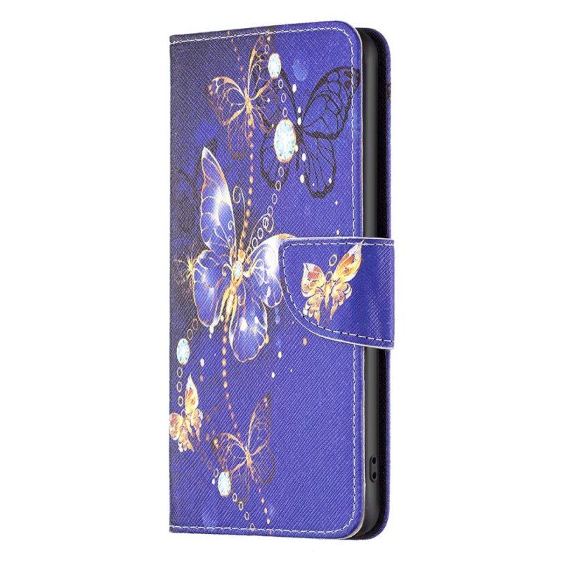 Folio-fodral Samsung Galaxy A14 / A14 5G Gyllene Fjärilar