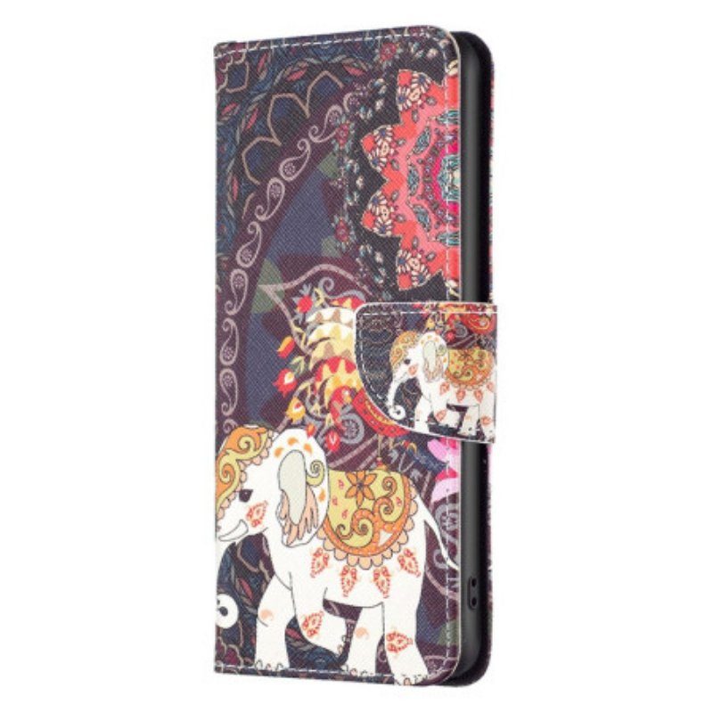 Folio-fodral Samsung Galaxy A14 / A14 5G Tribal Elefant