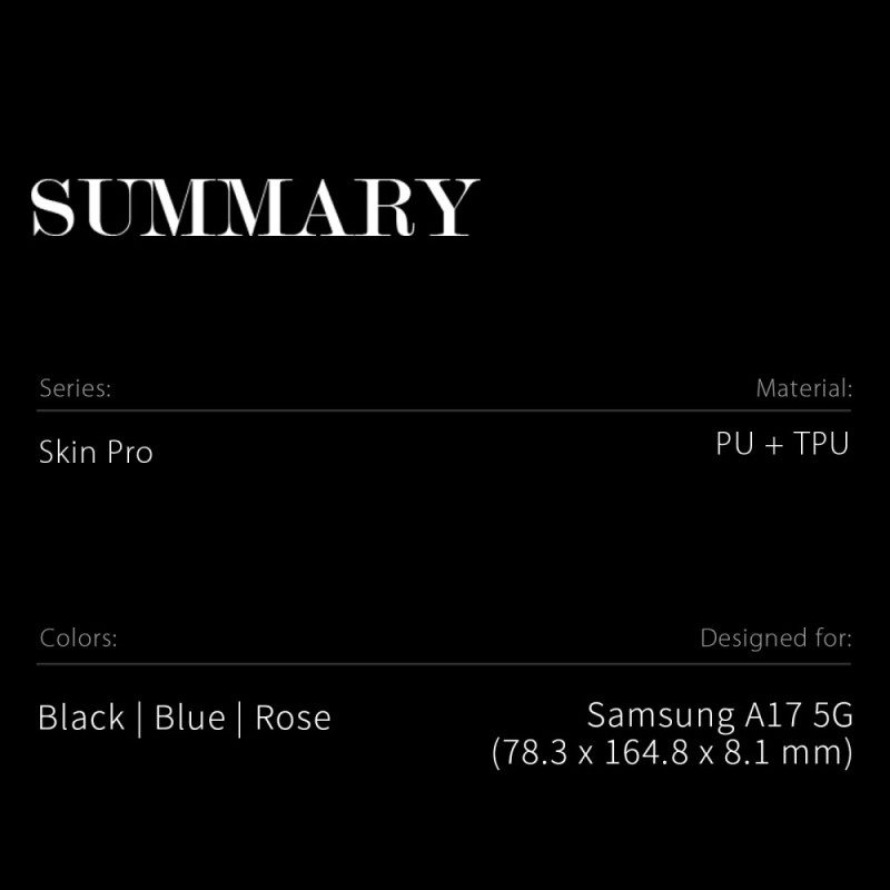 Folio-fodral Samsung Galaxy A17 4g / 5g Skin Pro-serien Dux Ducis