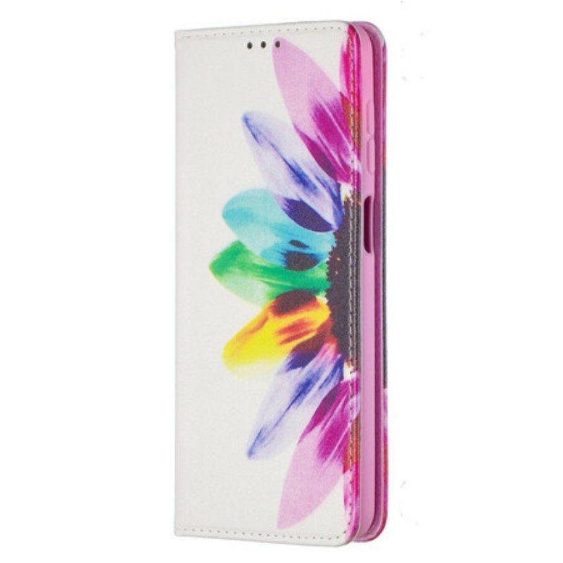 Folio-fodral Samsung Galaxy M12 / A12 Läderfodral Akvarell Blomma
