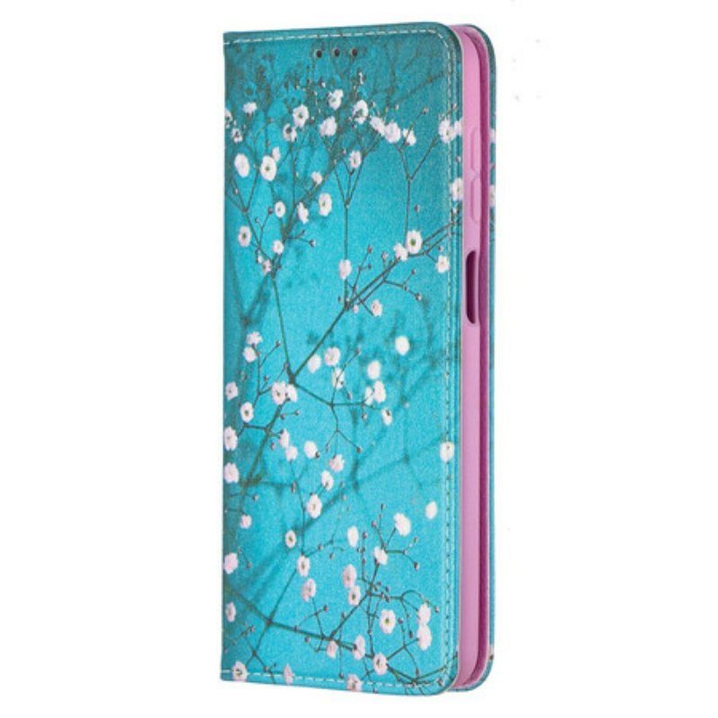 Folio-fodral Samsung Galaxy M12 / A12 Läderfodral Blommande Grenar