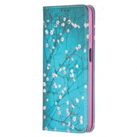 Folio-fodral Samsung Galaxy M12 / A12 Läderfodral Blommande Grenar