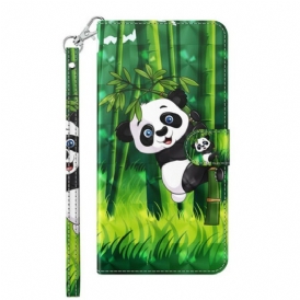 Folio-fodral Samsung Galaxy M12 / A12 Panda Och Bambu
