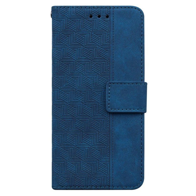 Folio-fodral Samsung Galaxy M13 Med Kedjar Strappy Mönster