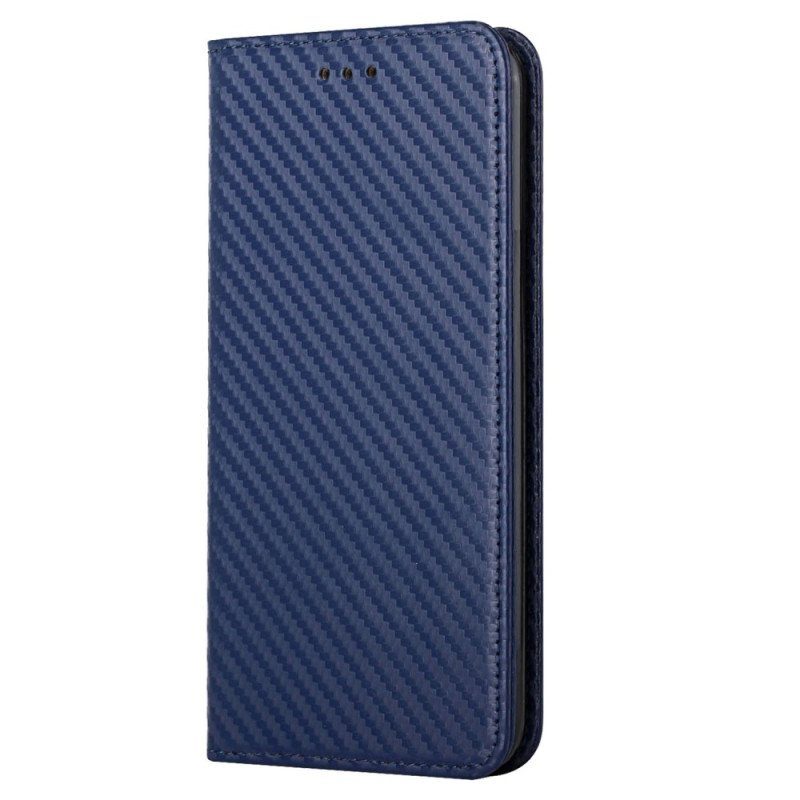 Folio-fodral Samsung Galaxy S23 5G Med Kedjar Läderfodral Strappy Carbon Fiber Style