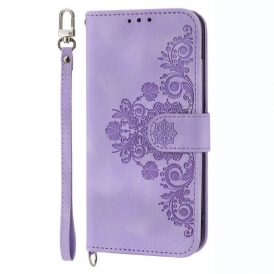 Folio-fodral Samsung Galaxy S23 5G Med Kedjar Strappy Lace Mandala