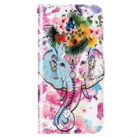 Folio-fodral Samsung Galaxy S23 5G Med Kedjar Tribal Elefant Med Rem