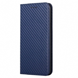 Folio-fodral Samsung Galaxy S23 Plus 5G Med Kedjar Läderfodral Strappy Carbon Fiber Style