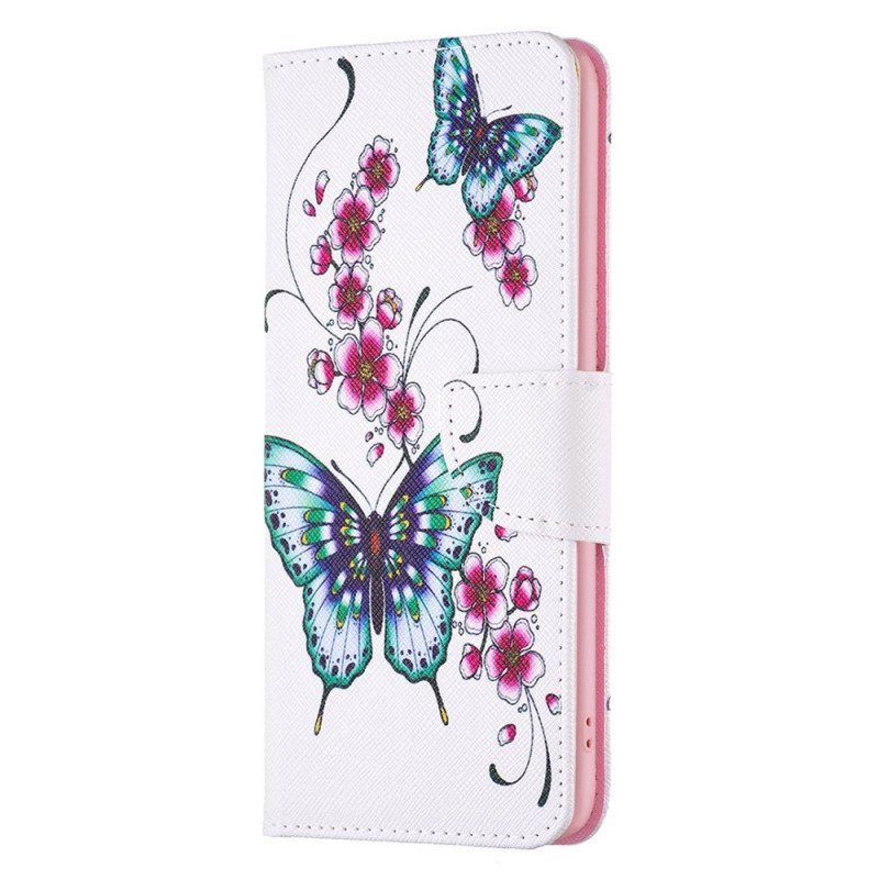 Folio-fodral Samsung Galaxy S23 Ultra 5G Avvisa Fjärilar