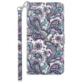 Folio-fodral Samsung Galaxy S23 Ultra 5G Med Kedjar Strappy Paisley Mönster