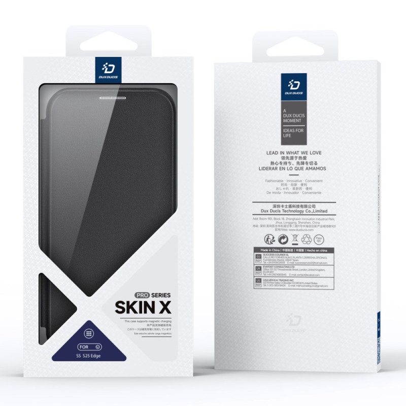 Folio-fodral Samsung Galaxy S25 5g Edge Telefonfodral Dux Ducis Pro-seriens Skal X