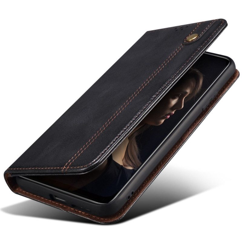 Folio-fodral Samsung Galaxy S25 5g Edge Vaxat Konstläder