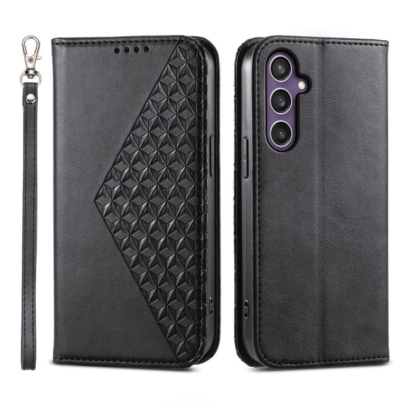 Folio-fodral Samsung Galaxy S25 5g Kalvskinnsstruktur