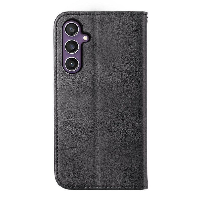 Folio-fodral Samsung Galaxy S25 5g Kalvskinnsstruktur