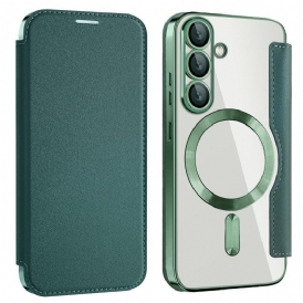 Folio-fodral Samsung Galaxy S25 5g Lädereffekt Kompatibel Med Magsafe Och Rfid-blockering