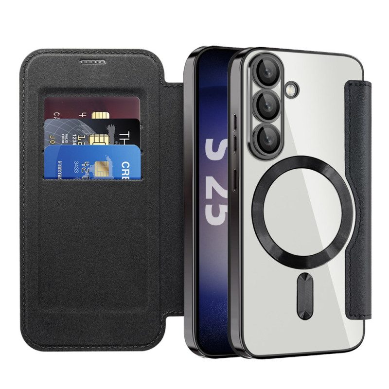 Folio-fodral Samsung Galaxy S25 5g Lädereffekt Kompatibel Med Magsafe Och Rfid-blockering