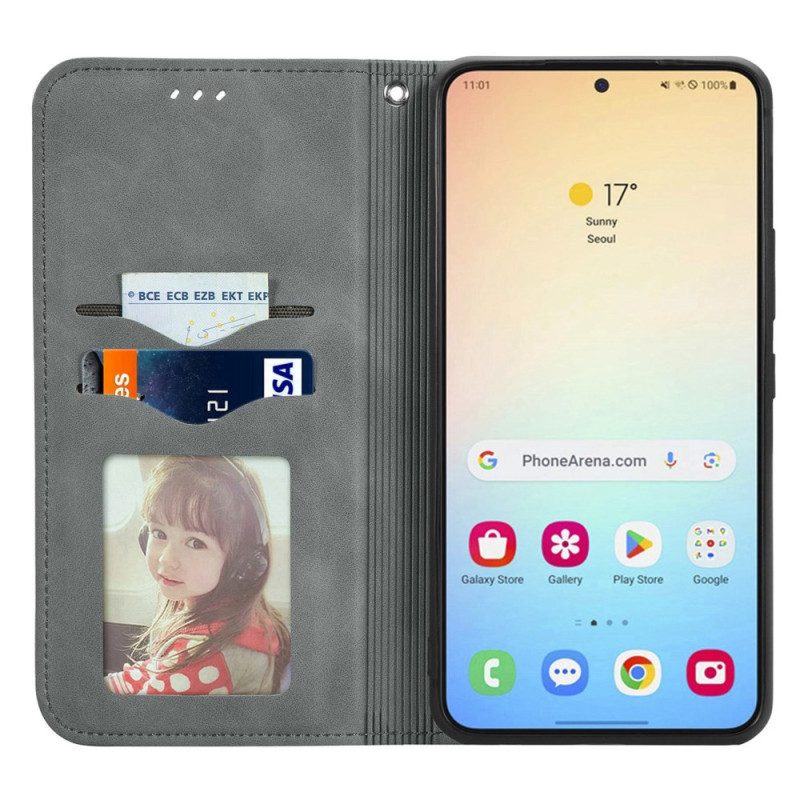 Folio-fodral Samsung Galaxy S25 5g Mockaeffekt