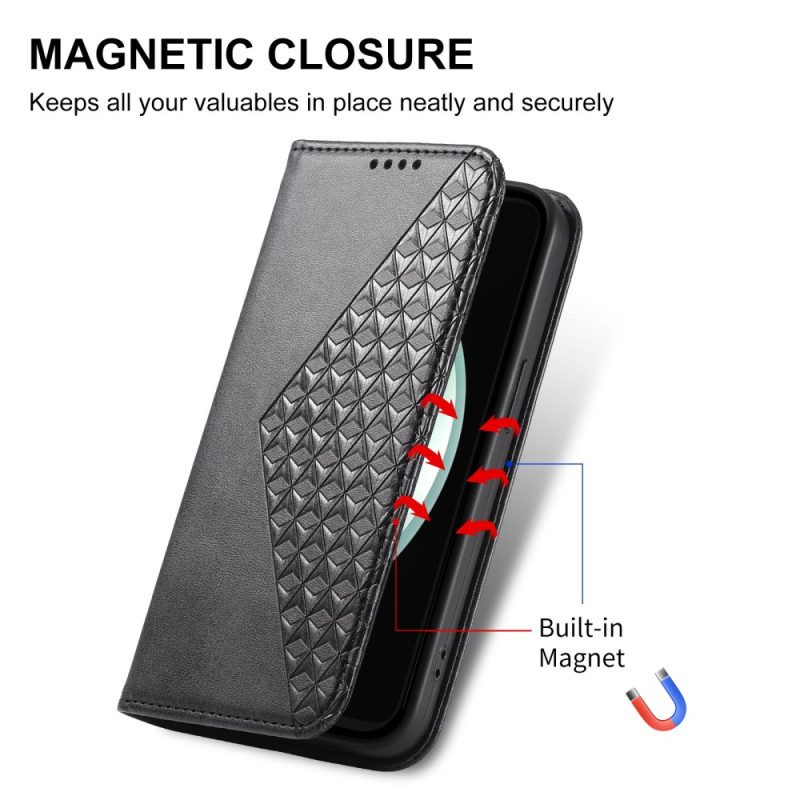 Folio-fodral Samsung Galaxy S25 Fe Diamantmönster Med Rem