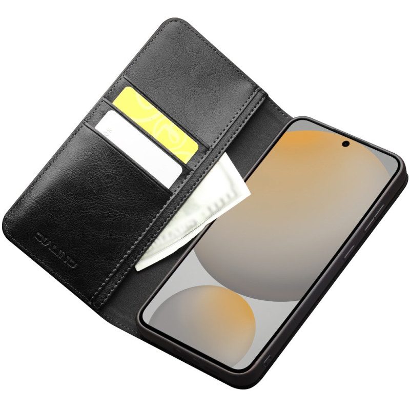 Folio-fodral Samsung Galaxy S25 Fe Telefonfodral Qialino Läder