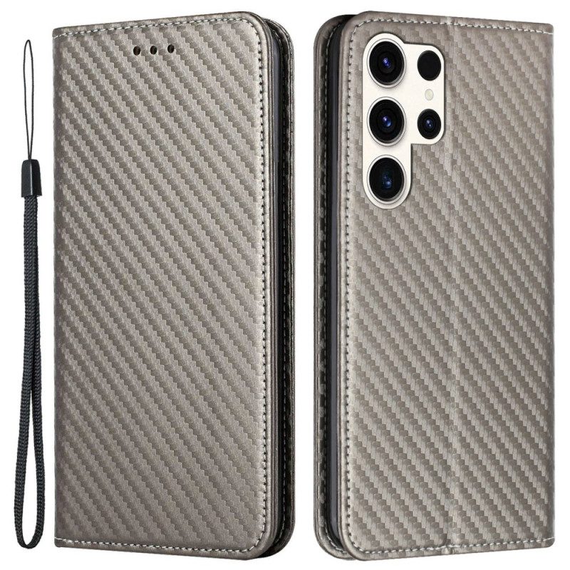 Folio-fodral Samsung Galaxy S25 Ultra 5g Kolfiber Med Rem