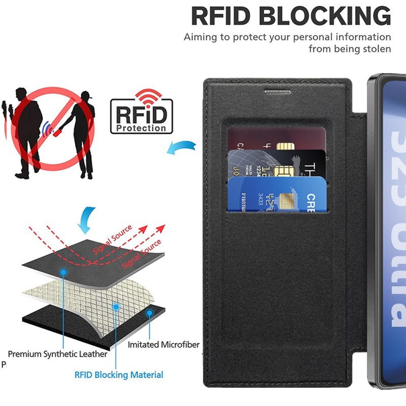 Folio-fodral Samsung Galaxy S25 Ultra 5g Magsafe-kompatibel Vadderad
