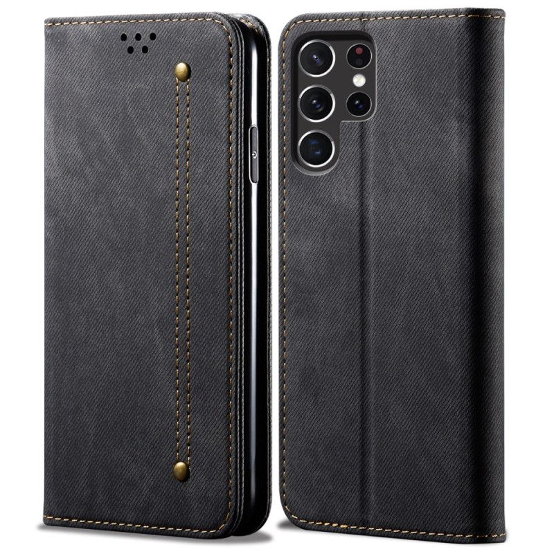 Folio-fodral Samsung Galaxy S25 Ultra 5g Telefonfodral Denimtyg