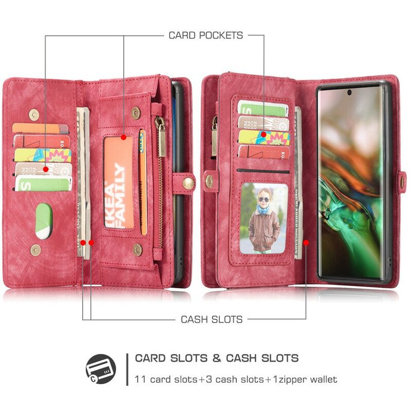 Folio-fodral Skal För Samsung Galaxy Note 10 Plånboksfodral Läderfodral Caseme Plånbok