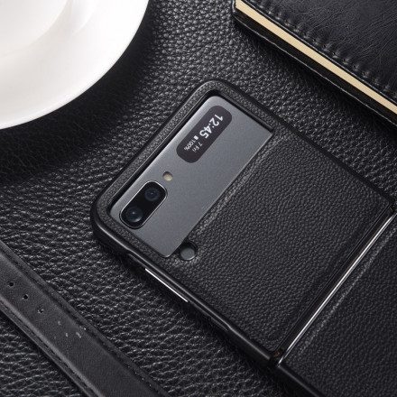 Folio-fodral Skal För Samsung Galaxy Z Flip 3 5G Läderfodral Äkta Läder