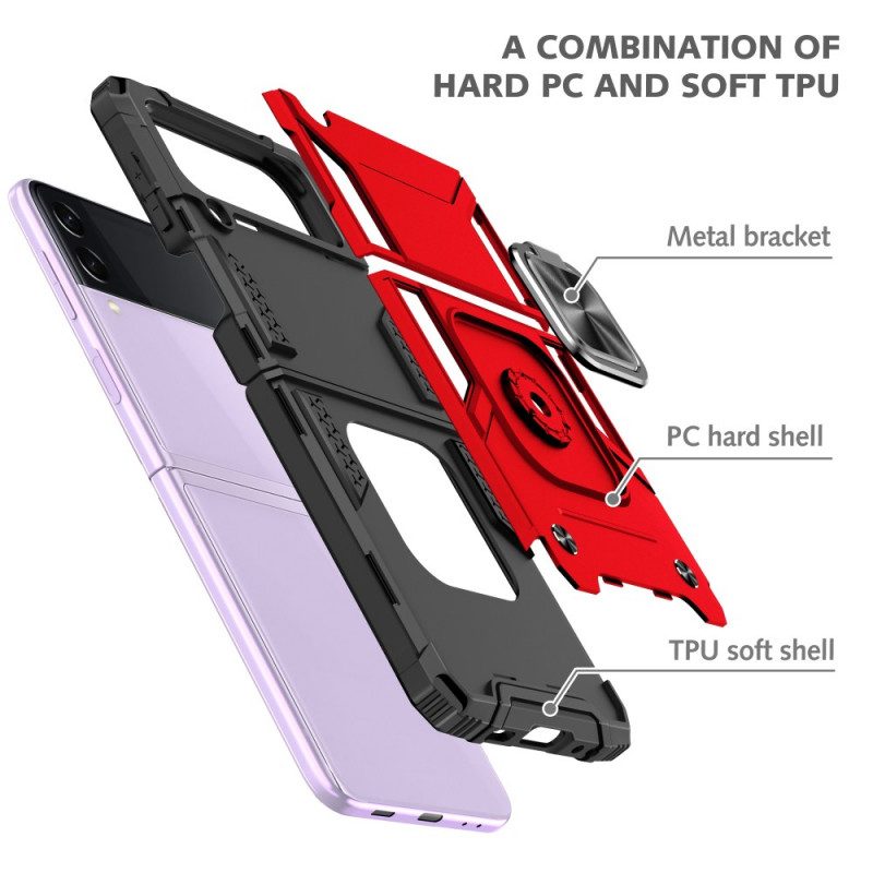 Folio-fodral Skal För Samsung Galaxy Z Flip 3 5G Läderfodral Beständig Ring