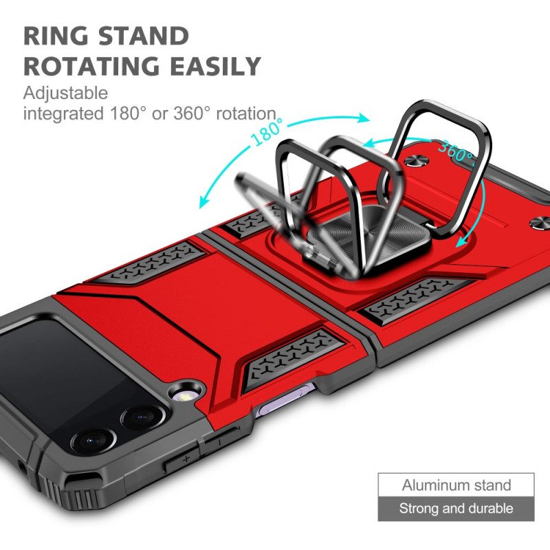 Folio-fodral Skal För Samsung Galaxy Z Flip 3 5G Läderfodral Beständig Ring