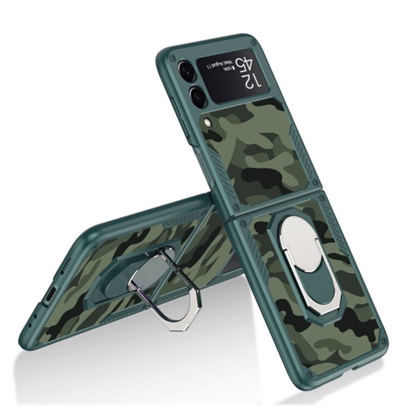 Folio-fodral Skal För Samsung Galaxy Z Flip 3 5G Läderfodral Gkk Camo Stödring