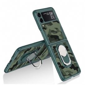 Folio-fodral Skal För Samsung Galaxy Z Flip 3 5G Läderfodral Gkk Camo Stödring