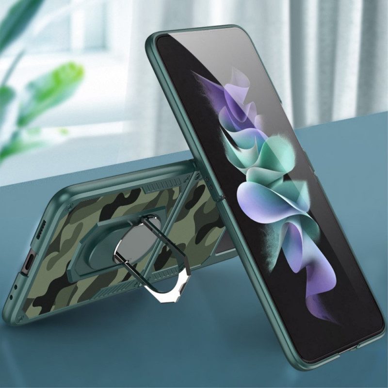 Folio-fodral Skal För Samsung Galaxy Z Flip 3 5G Läderfodral Gkk Camo Stödring