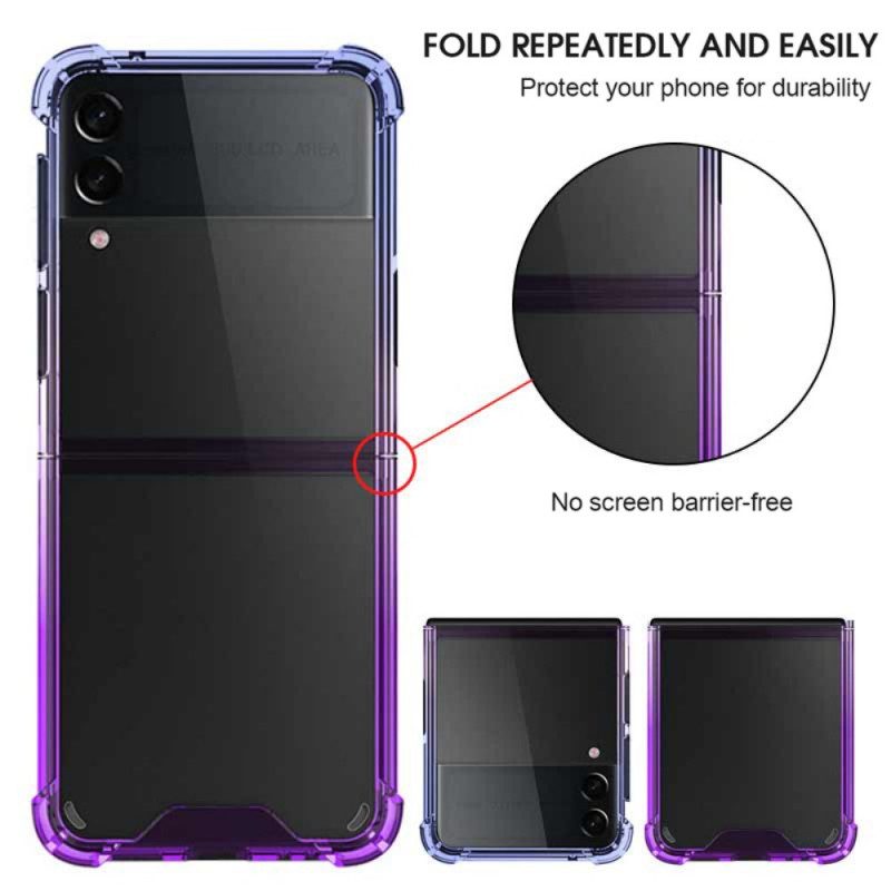 Folio-fodral Skal För Samsung Galaxy Z Flip 3 5G Läderfodral Gradientfärg