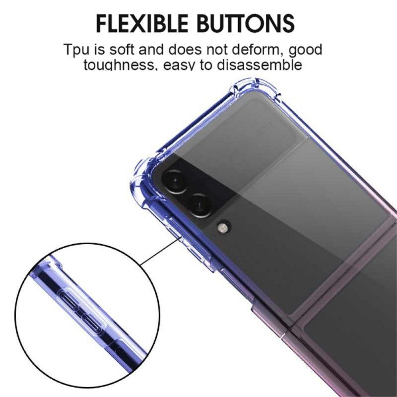 Folio-fodral Skal För Samsung Galaxy Z Flip 3 5G Läderfodral Gradientfärg
