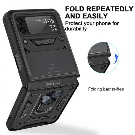Folio-fodral Skal För Samsung Galaxy Z Flip 3 5G Läderfodral Hybrid Med Ringstöd