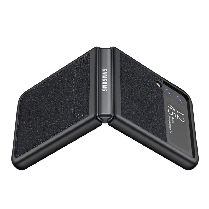 Folio-fodral Skal För Samsung Galaxy Z Flip 3 5G Läderfodral Korthållare I Äkta Litchiläder