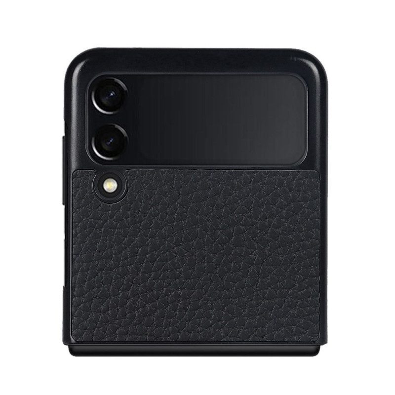 Folio-fodral Skal För Samsung Galaxy Z Flip 3 5G Läderfodral Korthållare I Äkta Litchiläder