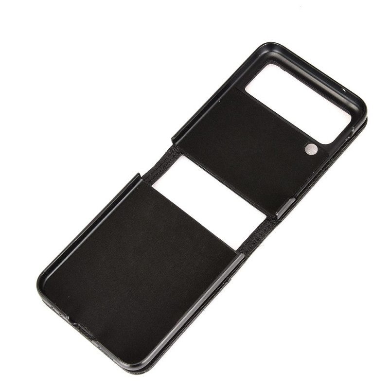 Folio-fodral Skal För Samsung Galaxy Z Flip 3 5G Läderfodral Korthållare I Litchi-läderstil