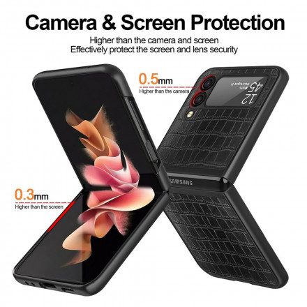 Folio-fodral Skal För Samsung Galaxy Z Flip 3 5G Läderfodral Krokodilskinnstil