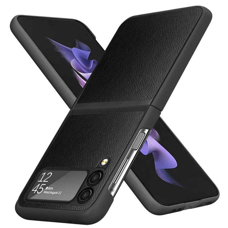 Folio-fodral Skal För Samsung Galaxy Z Flip 3 5G Läderfodral Litchi-läderstil 2 Delar