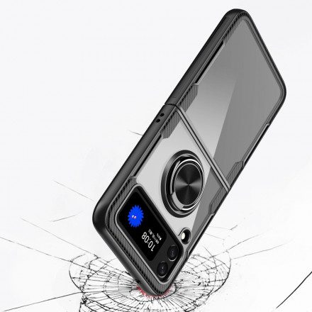 Folio-fodral Skal För Samsung Galaxy Z Flip 3 5G Läderfodral Magnetisk Ringhybrid