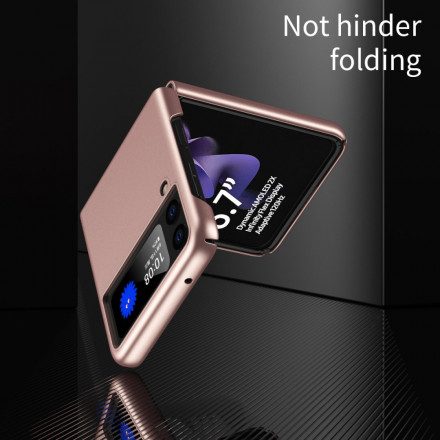 Folio-fodral Skal För Samsung Galaxy Z Flip 3 5G Läderfodral Metallisk