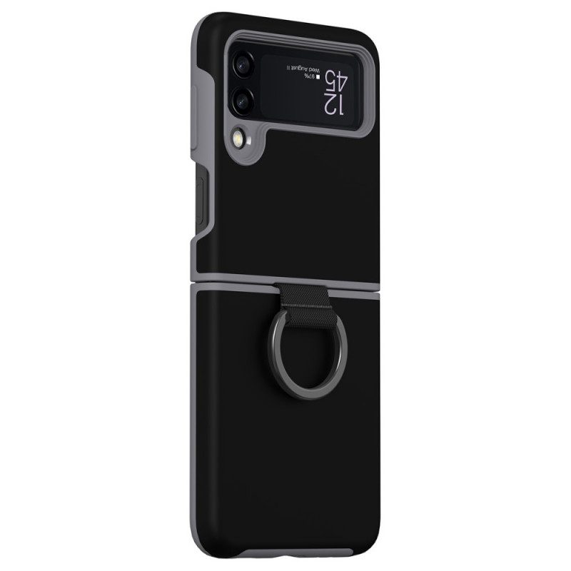 Folio-fodral Skal För Samsung Galaxy Z Flip 3 5G Läderfodral Ring-support Design Gkk