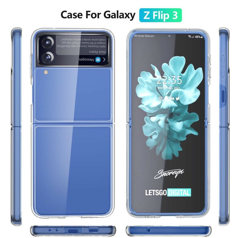 Folio-fodral Skal För Samsung Galaxy Z Flip 3 5G Läderfodral Transparent