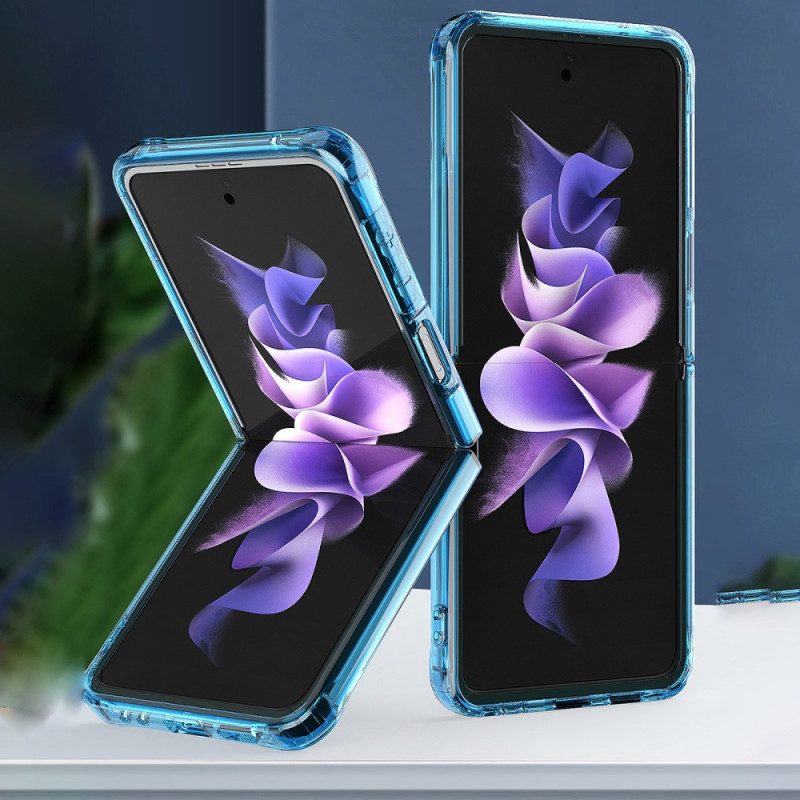 Folio-fodral Skal För Samsung Galaxy Z Flip 3 5G Läderfodral Transparent Färgad