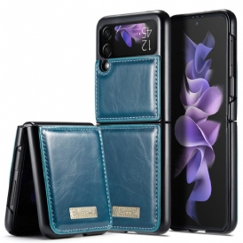 Folio-fodral Skal För Samsung Galaxy Z Flip 3 5G Läderfodral Vaxad Läderstil Caseme