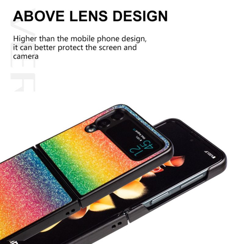 Folio-fodral Skal För Samsung Galaxy Z Flip 4 Läderfodral Glittergradienter